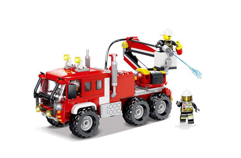 Fire Truck Building Kit Water Shooting