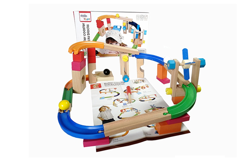 Wooden Marble Run Children Toys Set