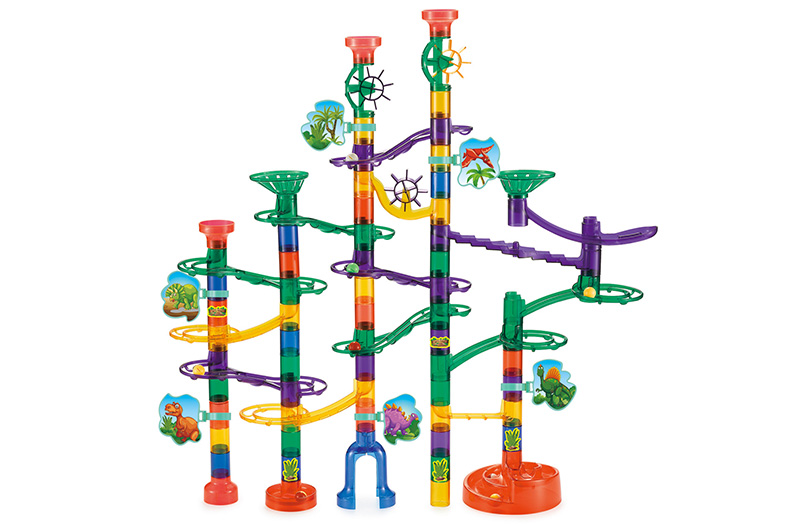 112 Pcs 3D Dinosaur Park Marble Run Set