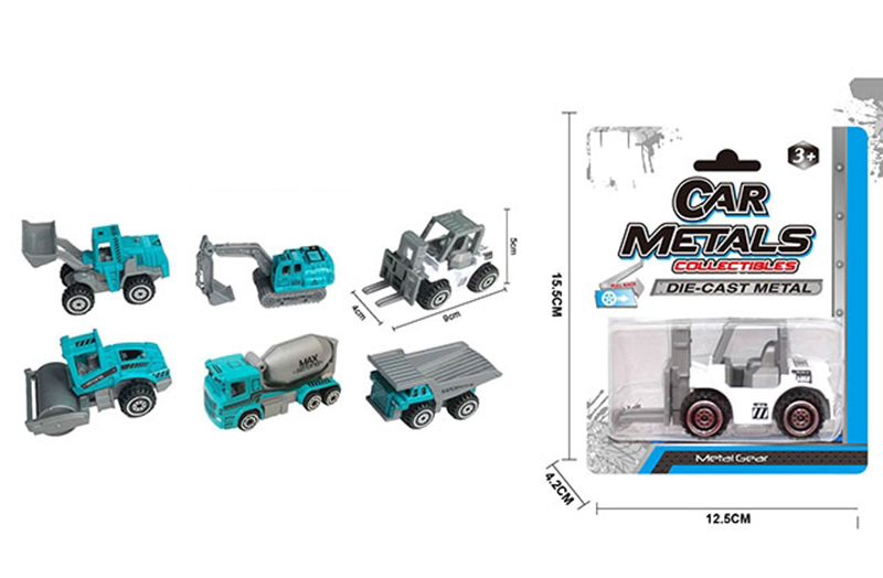 1:68 Scale Sliding Alloy Engineering Vehicle