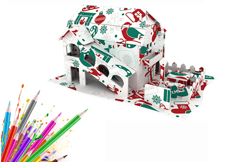 Kids Christmas House Doodle Puzzle