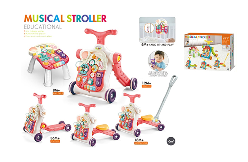 5-in-1 walker with kettle and push handle