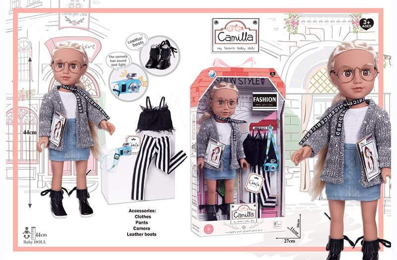 18-inch fashion girl with  glasses