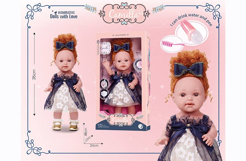 15-inch doll wears small leather shoes , drink water