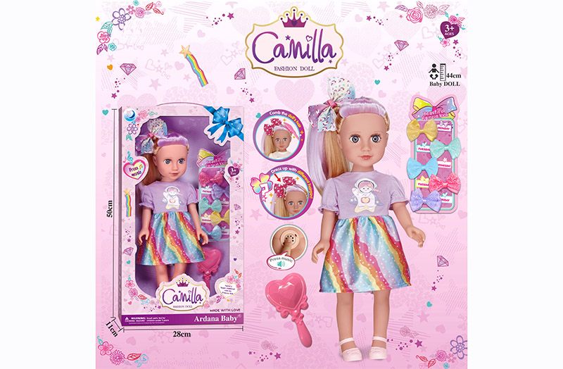 18-inch doll, head flower music